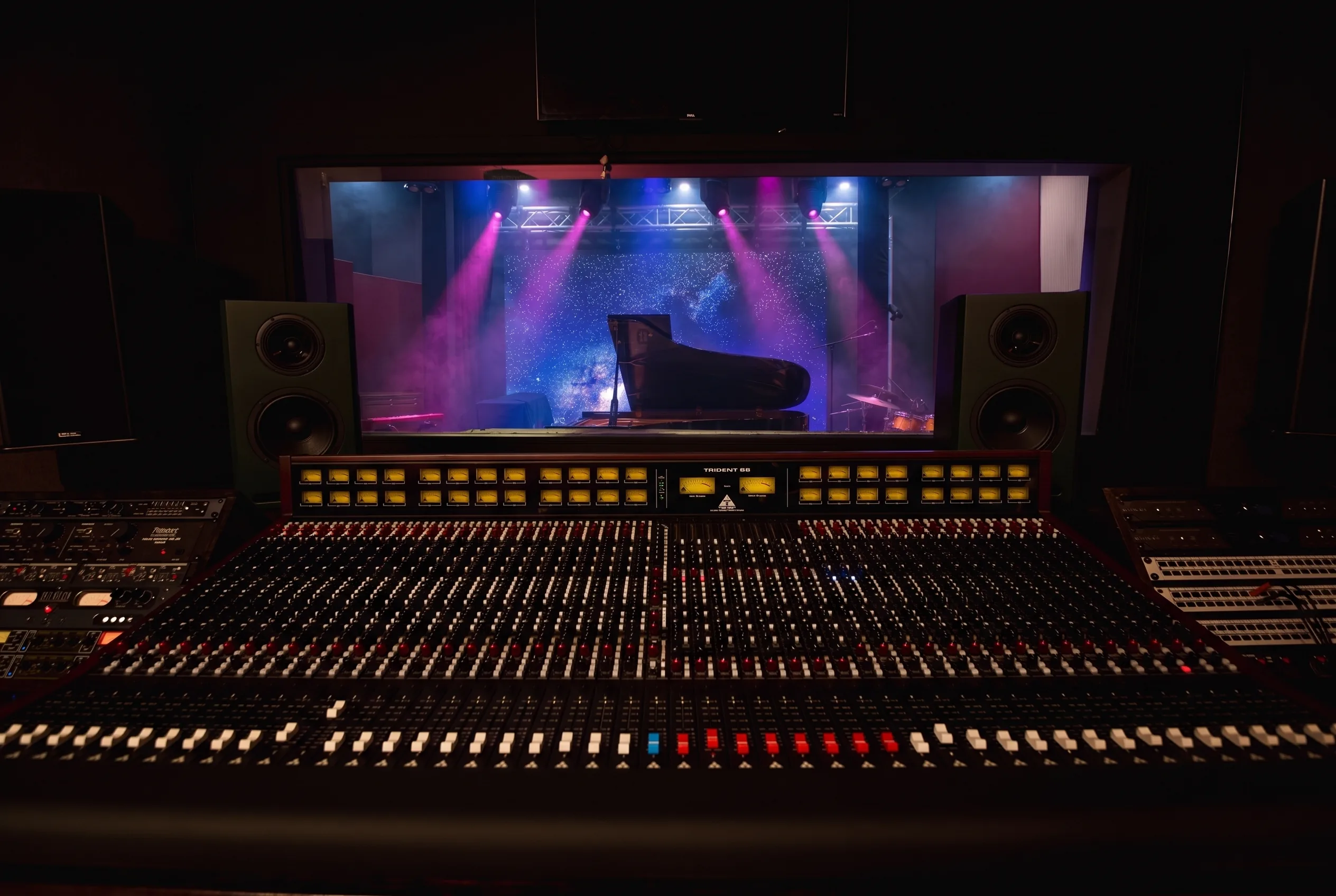 The mixing console in a control room at The Recording Club